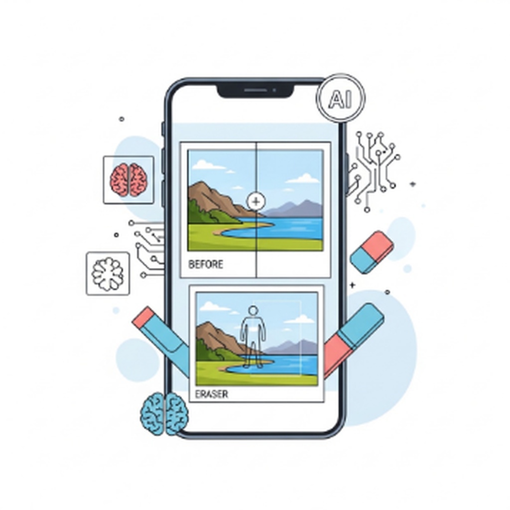 스마트폰 사진 속 모르는 사람 인공지능으로 지우는 기본 기능