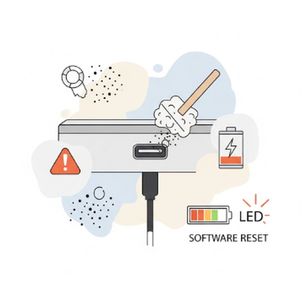 릴 에이블 충전 안 될 때 단자 청소 및 리셋 방법