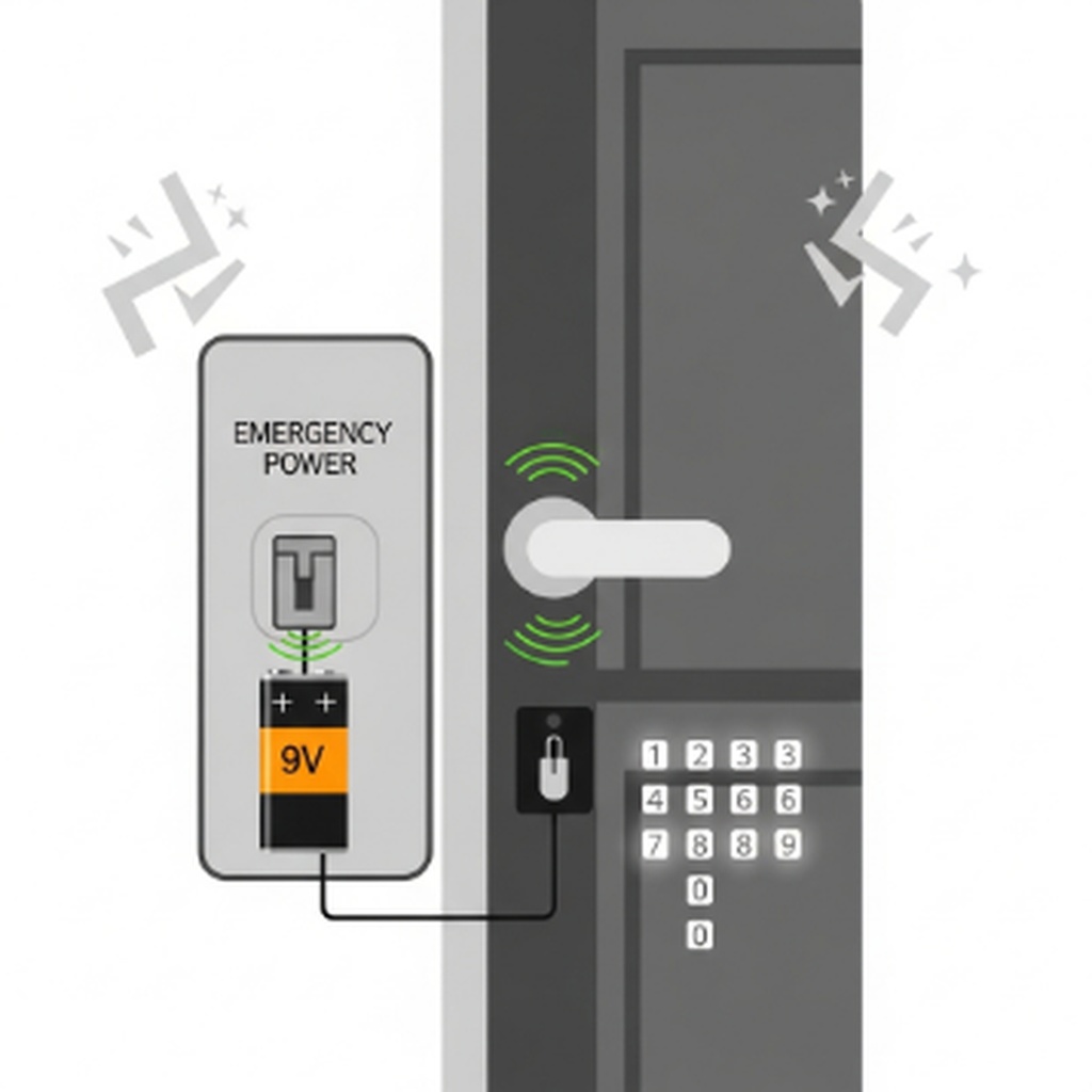 도어락 건전지 방전되어 문 안 열릴 때 9V 건전지로 편의점 응급처치