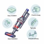 다이슨 청소기 트리거 버튼 손가락 통증 해결과 전원 고정 방법