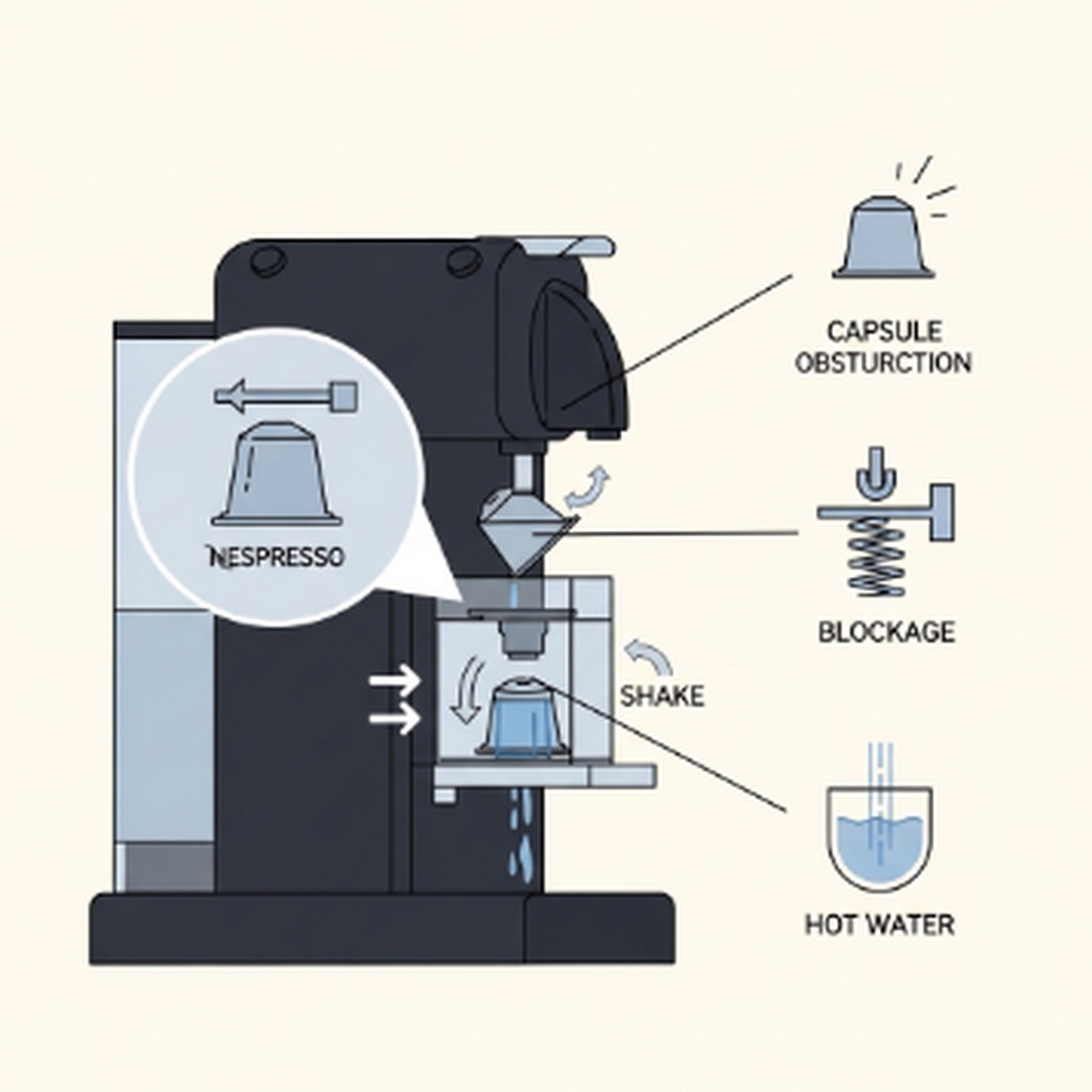 네스프레소 머신 커피 캡슐 찌꺼기 통 안 빠질 때 강제 개방 방법