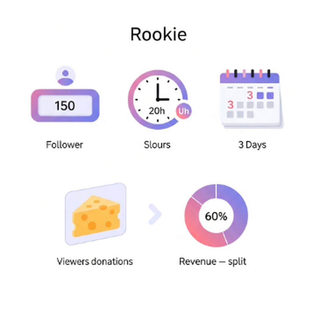 네이버 치지직 스트리머 수익 창출을 위한 루키 등급 달성 기준