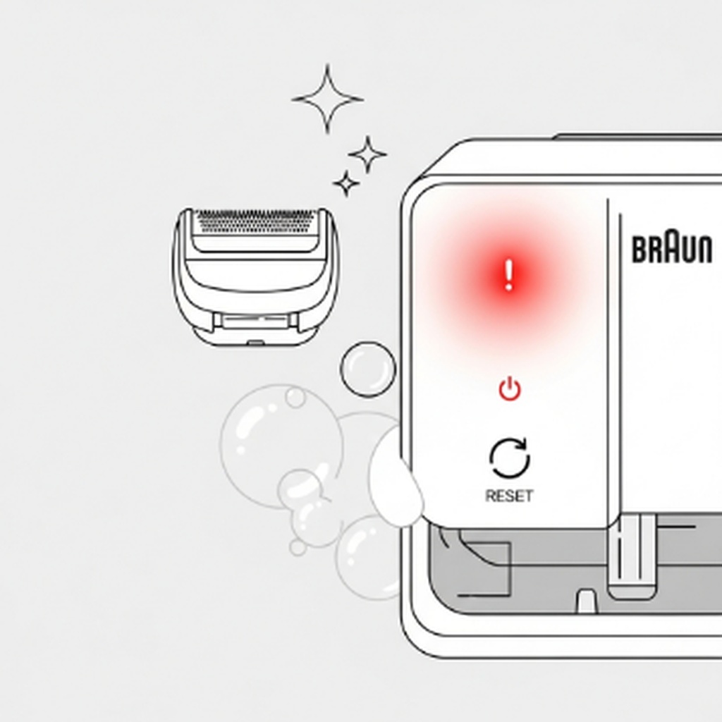 브라운 면도기 세정 센터 표시등 초기화 하는 법