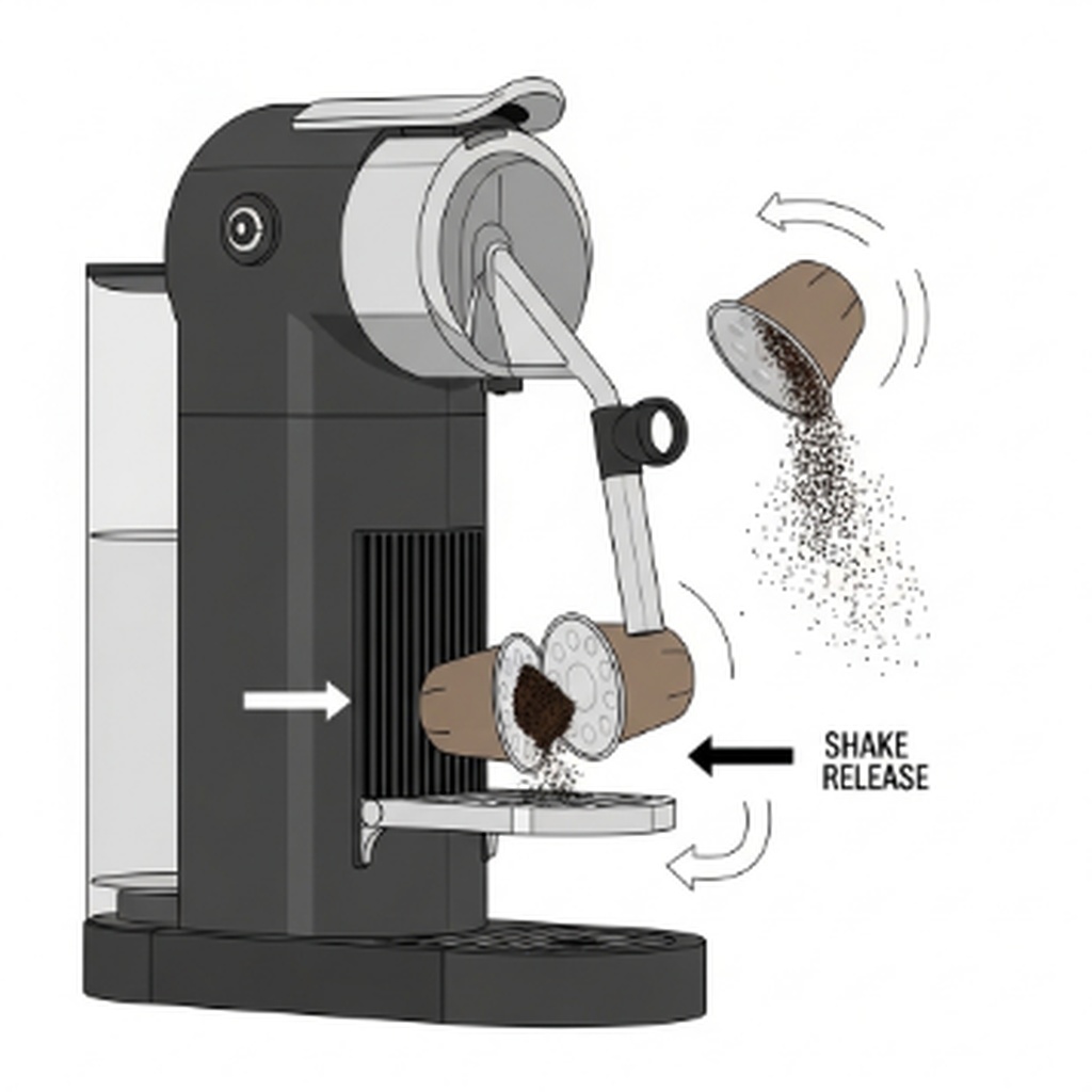 네스프레소 머신 커피 캡슐 찌꺼기 통 안 빠질 때 강제 개방 방법