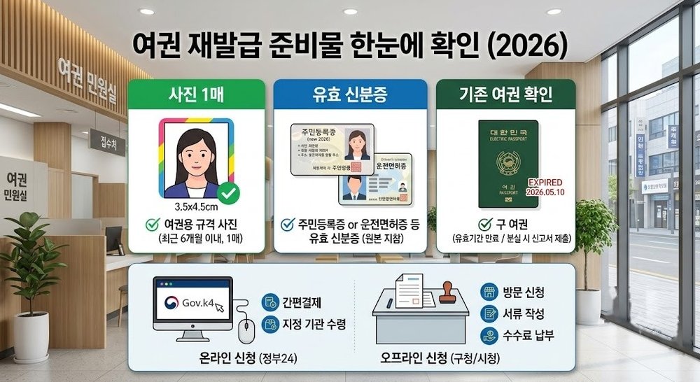 여권 재발급 준비물, 성인·미성년자 온라인 신청 전 확인