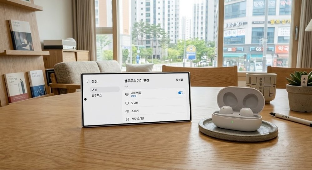 스마트폰 블루투스 페어링 설정 화면
