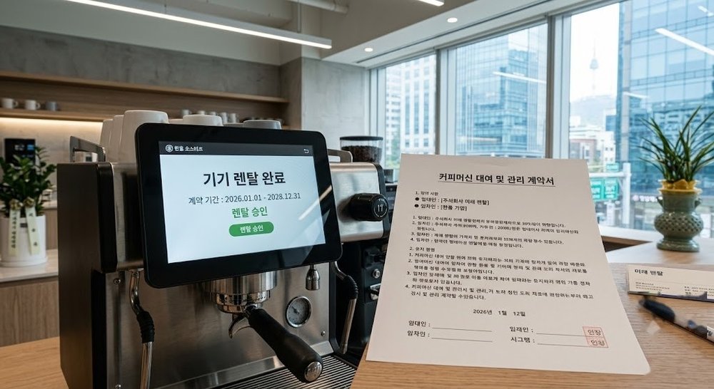 원두커피머신 렌탈 계약서와 약정 위약금 확인