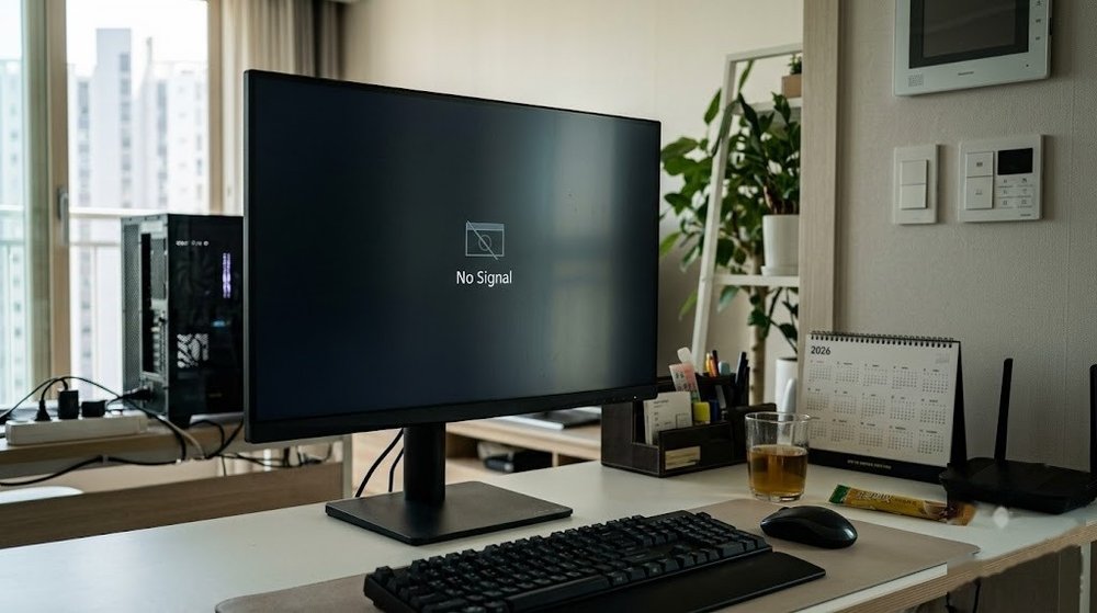 모니터 신호없음 원인과 1분 해결 순서, PC 고장 확실한 구분법