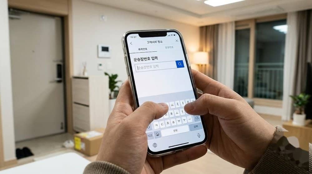 롯데글로벌로지스 앱을 통한 분실 신고 화면
